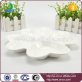 wholesale white ceramic flower design dish